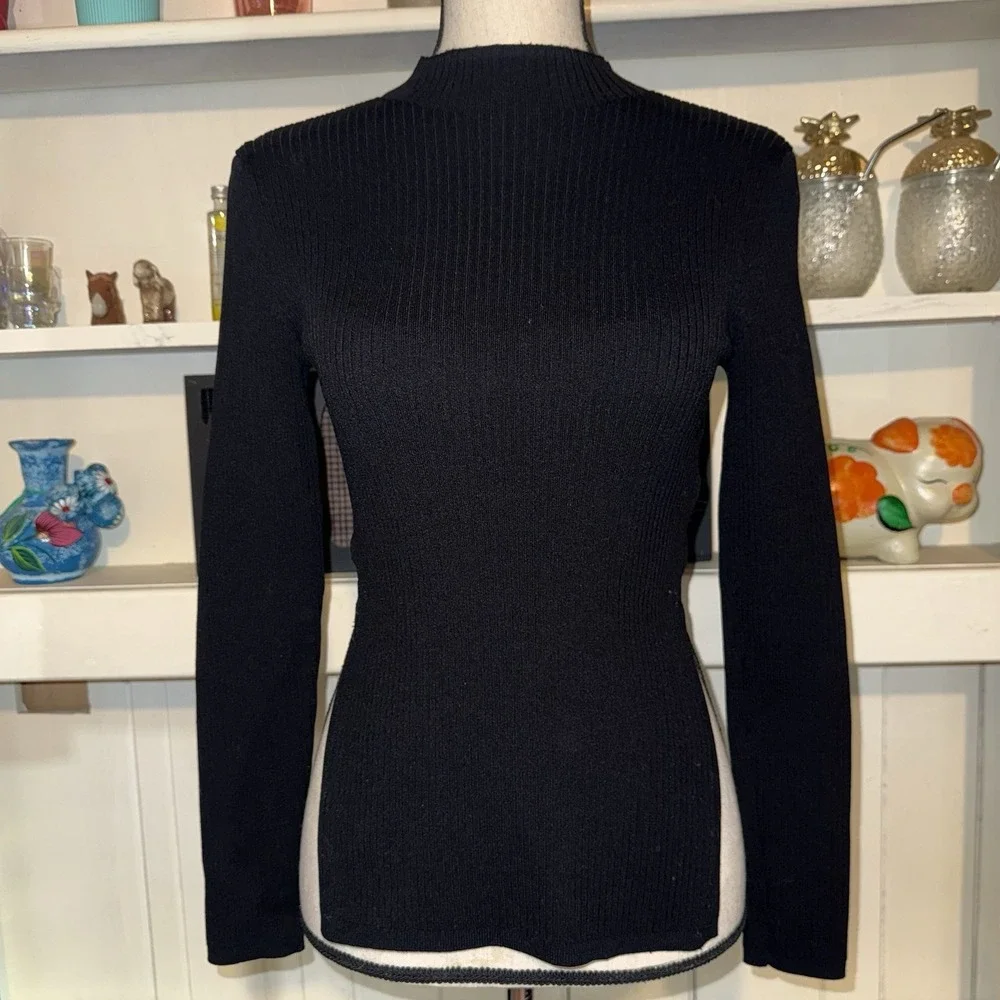 Babaton Aritzia Women's Small Ribbed Open Back Long Sleeve Ambrosia Top